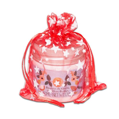 100 Sheer Organza Gift Bags w. Drawstring - Metallic Star by TheDisplayGuys