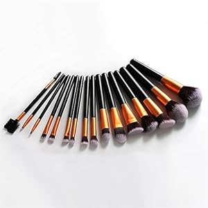 16pcs Makeup Brushes Set Black Folding Makeup Brush Storage Bag Professional Beauty Tools