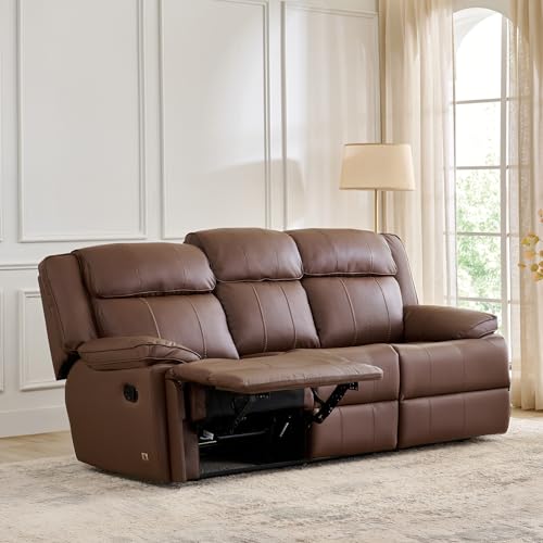 Image of Home Centre | Torino | Faux Leather | Solid Wood | Recliner Sets | Brown | Sofa Set 3+1+1 | 1 Year Warranty
