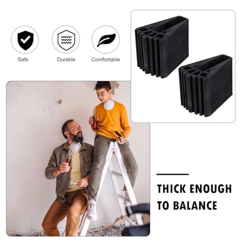 DOITOOL rutschfeste, Faltbare Leiterfüße, Gummi-Treppenfußpolster, rutschfest, für Leiter, Bein, Stoßstange, Schwarz, 2 Stück