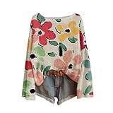 Pull Femme Hiver Chaud 2025 Pull Femme Hiver Vintage Imprimé Floral Bohème Pull Over Tricoté Chic Et Élégant Col Rond Manche Longue Sweater À Motif Hauts Oversize Pas Cher Vetement 2025 Femme Confortable
