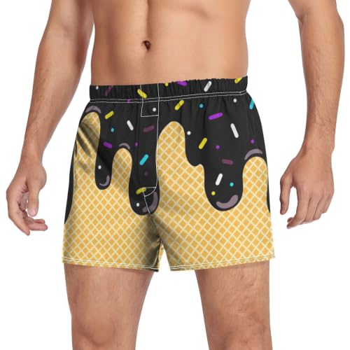 Image of Men's Boxer Shorts Cotton Loose Underwear with Button Fly