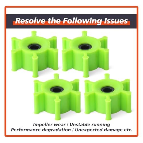 Mhrxusd 4Pcs 6303-0007-P Polyurethane Impeller with O-Ring & Lubrication Kit Compatible with Jabsco Urethane Suitable for Some Wakeboard and Ski Boat Ballast Pumps, Drive Type 4, 6 Blade, 2 Diameter