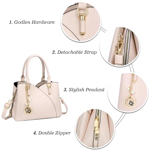 Image of KKXIU Triple Compartments Purses and Handbags for Women Fashion Ladies Satchel Shoulder Top Handle Bag