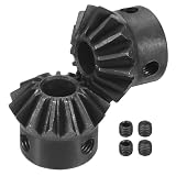 QUARKZMAN 2 Stück Kegelradsatz, 1.5 Modul 1:1 (15Z/15Z) Gehärteter Stahl Geradkegelrad, 90 Grad Lenkmotorgetriebe, (8mm Bohrung)