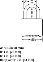 Vista 5 de Master Lock Candado, establece tu propia cerradura de combinación de letras, 2 pulgadas de ancho, 175 DWD, 1 pulgada, marrón