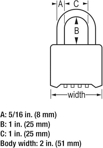Miniatura 5 de Master Lock Candado, establece tu propia cerradura de combinación de letras, 2 pulgadas de ancho, 175 DWD, 1 pulgada, marrón