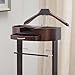 Proman Products - Crescent Moon Valet, Mens Valet Stand with Drawer, Top Tray, Contour Hanger, Trouser Bar, Belt Hooks & Shoe Rack, Accessory & Clothes Organizer (Mahogany)