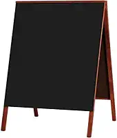 Cavalete de Calçada Negro, Souza & Cia, 2121, QUADRO NEGRO COM MOLDURA MOGNO
