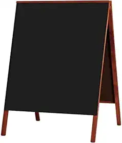 Cavalete de Calçada Negro, Souza & Cia, 2121, QUADRO NEGRO COM MOLDURA MOGNO