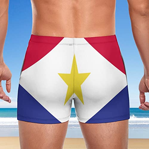 Men's Summer Casual Shorts Saba Flag Holiday Beach Shorts Relaxed Fit for Men Swimming Trunks XL3
