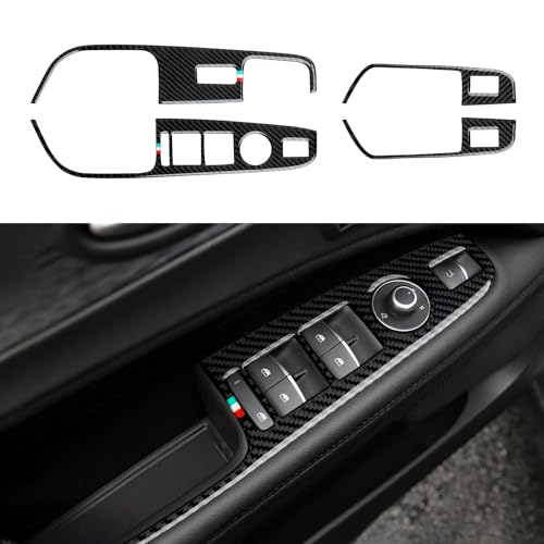 Car Window Lift Trim Switch Control Decal Carbon Fiber Sticker