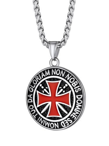 Richsteel Colgante Cruz Templaria Knight Templar Amuleto de Armas Medievales, Cruz Patada Acero Inoxidable