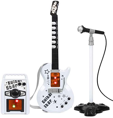 Preisvergleich Produktbild Spiel AG Gitarre elektrisch für Kinder mit Standmikrofon und Lautsprecher