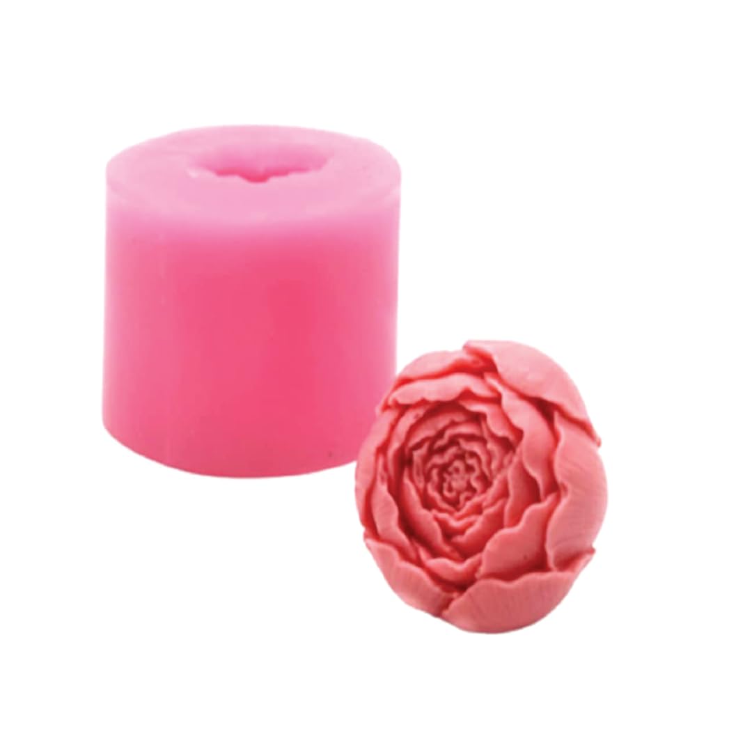 YATHAKATHA - Rose Bud Round Flower Shape Silicone Candle Making Wax Moulds for Chocolate Cake Decoration Fondant Molds Resin Art & Craft Making Molds