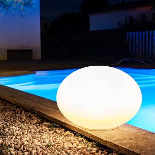 GuirLED - Galet LED Solaire & Étanche RGB+W 55 cm 100% Autonome & Télécommandé