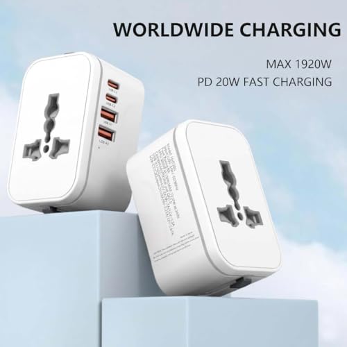 Image of rts 8A Universal Travel Socket Universal Travel Adapter All in One | 1920W Heavy Duty Power | Travel Essentials 200+ Countries - Europe /US /UK /AU /Asia etc. | International Worldwide Socket Accessories