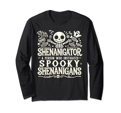 Shenanigator Kids Funny Halloween Skeleton Decorations Manga Larga