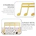 Musiin Metal Music Note M-shaped Book Clip, Sheet Music Stand Clip for Outdoor Performances, Bookmark, Book Piano, Guitar, Violin, Keyboard (Gold)