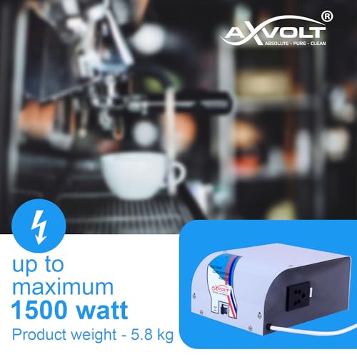 Image of Axvolt 1500W Step Down Voltage Converter Transformer | 220V-240V to 110V-120V Power Converter | For US, Canada & Japan Appliances in India | Wall-Mountable | MCB Overload Protection | Heavy-Duty