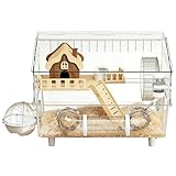 Cage pour hamster   Maison en acrylique à 2 étages avec clairs   Enclos d'observation pour la maison, la cour, les jeux, l'élevage et l'observation