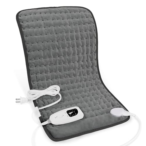 Deepsoon Heating Pad,Electric Heating Pads for Back,Neck,Moist Heating Pad for Abdomen Shoulder Knee Legs,Dry/Moist Heat&Auto Shut Off,Mother's Day Birthday for Men and Women,Dark Gray,24x12 Inch