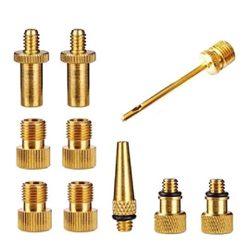 Richeyty Kit de 10 boquillas de bomba de inflado Presta Schrader Valve Tube adaptadores válvula para bicicleta de carretera y Fixie Bike Tire Pump