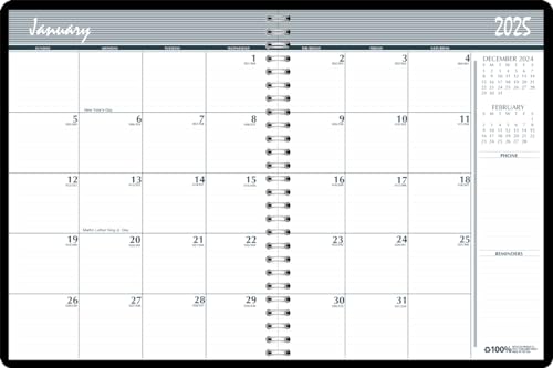 House of Doolittle Calendario mensual 2025, registro de gastos y páginas de notas incluidas, 6.9 x 8.75 pulgadas, diciembre a enero (HOD26802-25)