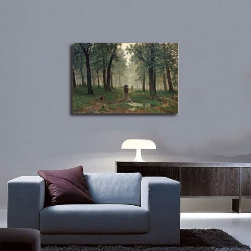 Toile de maître Ivan Shishkin forêt de chênes déco chic