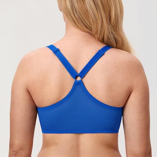 Image of DELIMIRA Women's Front Closure Racerback Bras | Plus Size, Full Coverage, Lace, Underwire, No Padding Unlined