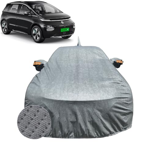 Image of Car Cover for MG Windsor EV (2024-2026) | 100% Waterproof Cover with Antenna & Reflective Mirror Pockets | Dustproof, Scratchproof, Heatproof Windsor EV Car Cover |Soft Cotton Lining| Grey