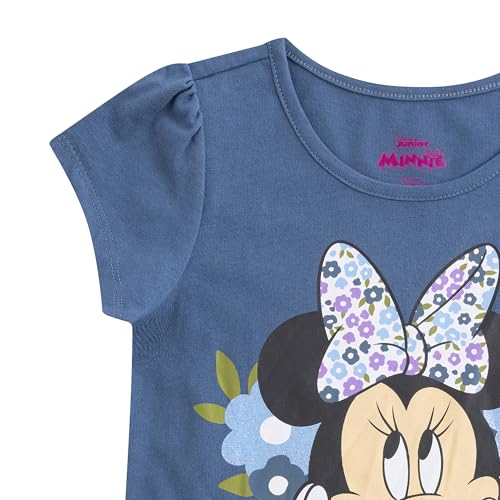 Image of Disney Minnie Mouse Girls Legging Pants and Short Sleeve T-Shirt 2 Piece Set for Little Kids