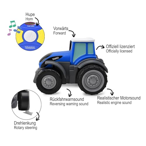 JAMARA 405322 Valtra My First RC Traktor mit Sound - Landwirtschaft Spielzeug, Spielzeugtraktor Kleinkind, Geschenk f&uuml;r Kinder, Erstes ferngesteuertes Fahrzeug, Motorsound