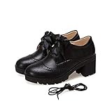 Medidas: tacones altos de bloque Oxfords altura del tacón: 6 cm = 2.36 pulgadas