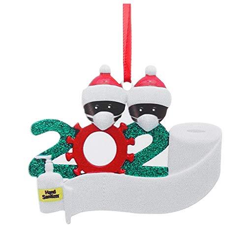 Covid Christmas 2020 Ornaments,Personalized Quarantine Survivor Family of 2 Pandemic Christmas Ornament...