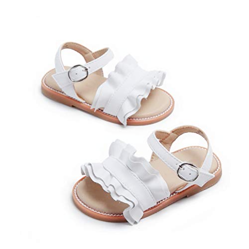 Kolan Toddler/Little Girl Summer Ruffle Sandals Princess Dress Flat Sandals #TOP3