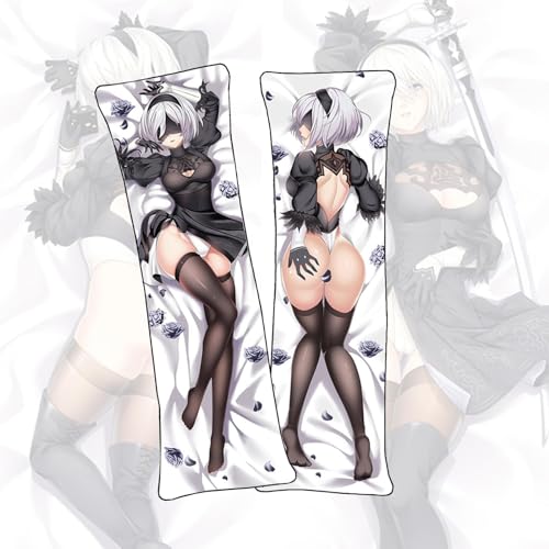 MOHDHAF - Oreiller de corps Anime NieR : Automata Yorha No.2 Type B Oreiller de corps Anime court en peluche imprimée des deux côtés Taie d'oreiller taille...