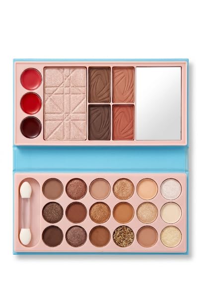 Makeup Palette with 18 Eyeshadows Highlighter Blush Lip Color All In One Beauty Kit for Women's-image-1