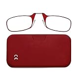  NEWVISION®Gafas de Lectura con Funda,Gafas Ultra Slim sin Patillas con Funda Compacta Portátil,Gafas de Presbicia para Hombre y Mujer Flexibles e Irrompibles para Vista Cansada,NV1171(+2.00,Rojo)