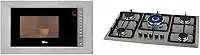 Kit Fischer Micro-ondas Fit Line 25L + Cooktop Gás 5 Bocas Infinity Inox