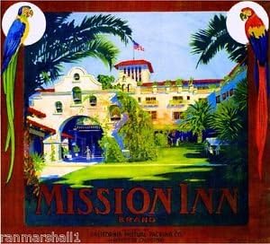 Magnet Riverside California The Mission Inn Orange Citrus Fruit Crate Magnet Art Print