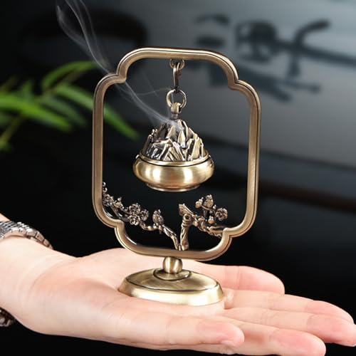 Nature Harmony Hanging Incense Holder Burner with Detachable Ash Collector - Brass Dual-Fuel Altar for Yoga Meditation, Spiritual Studio Essentials, Portable Zen Space Decor — view 6