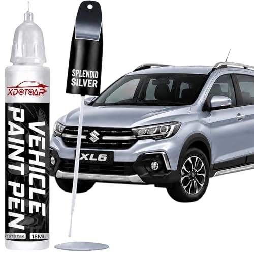 Image of XDOTOAR Car Touch Up Paint Pen for Maruti Suzuki XL6 Splendid Silver (WBE) | Factory Color Matched 2K Paint Technology | Car Scratch Remover & Paint Chip Repair | Quick Dry Formula | Rust Protection | 18ml