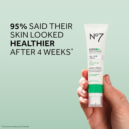 No7 Derm Solutions 5-in-1 Rescue Face Serum - Vitamin C Serum Made with Antioxidants for Uneven Skin Tone, Oiliness & Pores - Helps to Reveal Visibly Healthy & Balanced-Looking Skin (1 fl oz)
