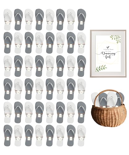 Image of Winterlace Bulk Flip Flops for Weddings | 48 Pairs | Reception Guest Slippers | Women Men Beach Pool Wholesale Sandals Pack