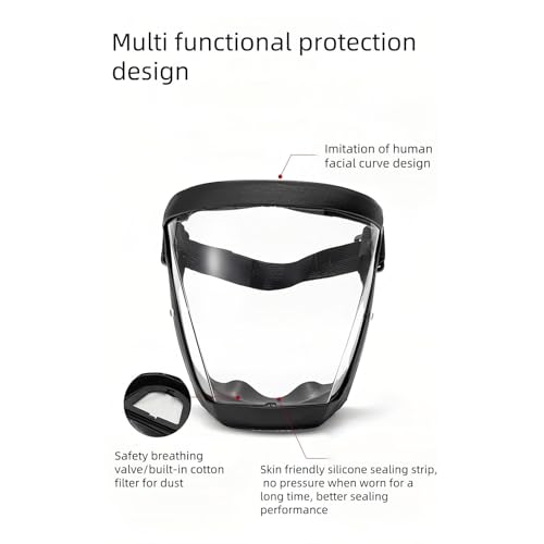 Miniatura 3 de Pantalla Facial Protectora Transparente Completa Con 10 Filtros Reemplazables, Diadema Ajustable Antivaho, Máscara Facial De Protección Total Contra Gotas, Polvo Y Salpicaduras, Cómoda. 1pcs