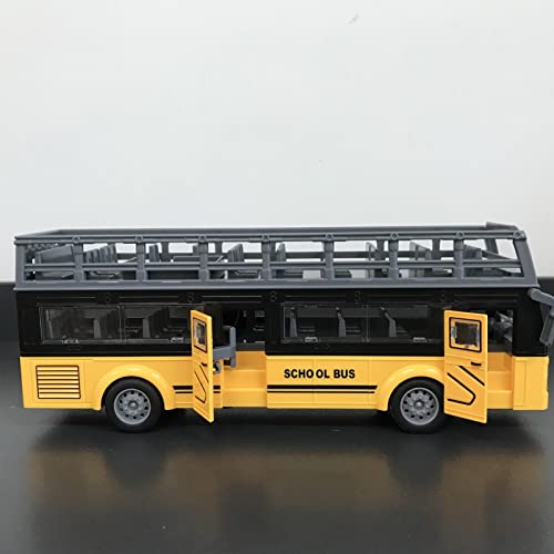 Srliya Fernbedienungsbus RC-Doppeldeckerbus Fernbedienungsbus RC-Bus Elektronische 4 Kanäle öffnende Türen Beschleunigungsfunktion RC-Doppeldeckerbus (QH204 7 Schulbus)