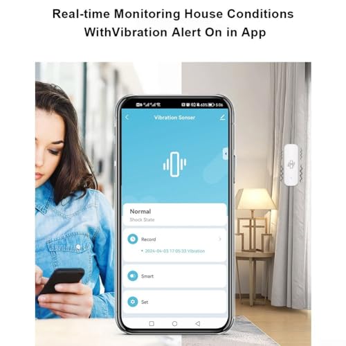 Miniatura 5 de Sensor De Vibración Wifi, Mini Detector Inalámbrico De Rotura De Vidrio Para Alarma Y Automatización Del Hogar Inteligente, No Requiere Concentrador, Compatible Con Tuya Para Aplicación Smart Life 10