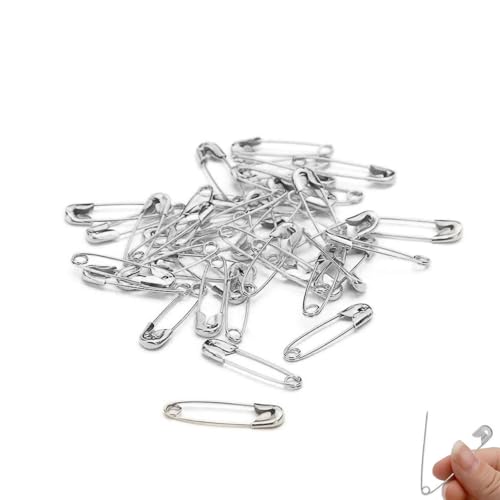 Rosellas 100pcs 1.5“ Large Silver Safety Pins for Clothes, Sewing and DIY Crafts