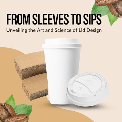 Pack of 600 White Disposable Coffee Cup Lids - Leak-Proof, Heat-Resistant & Strong, 10oz, 12oz, 16oz, 20oz Sizes for Everyday Convenience